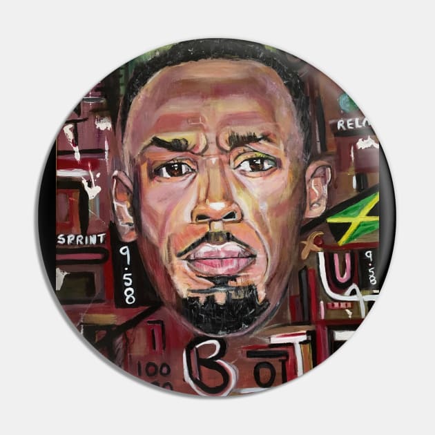 Usain Bolt, GOAT, Wall art Pin by DeniseMorgan