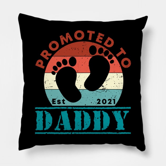 Vintage Promoted to Daddy 2021 new Dad gift Daddy Pillow by Abko90