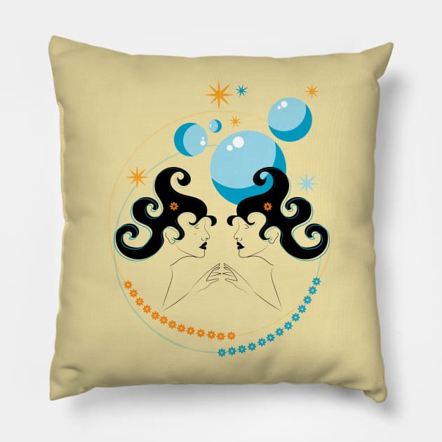 Twins Pillow by rosana art