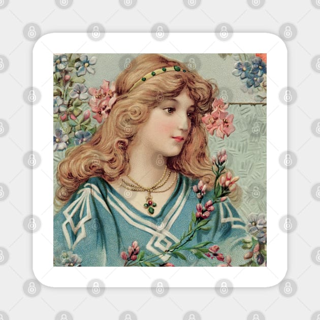 Victorian woman classic painting vintage Magnet by SpaceWiz95