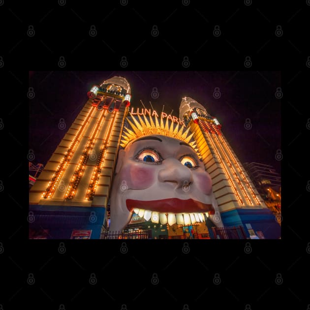 Luna Park Face at Night, Sydney, NSW, Australia by Upbeat Traveler