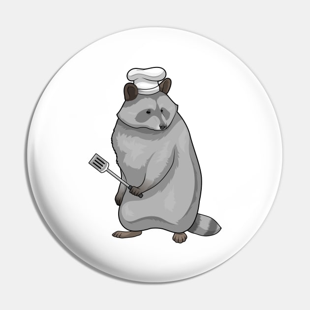 Racoon Cook Chef hat Pin by Markus Schnabel