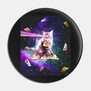 Outer Space Pizza Cat - Rainbow Laser, Taco, Burrito Pin