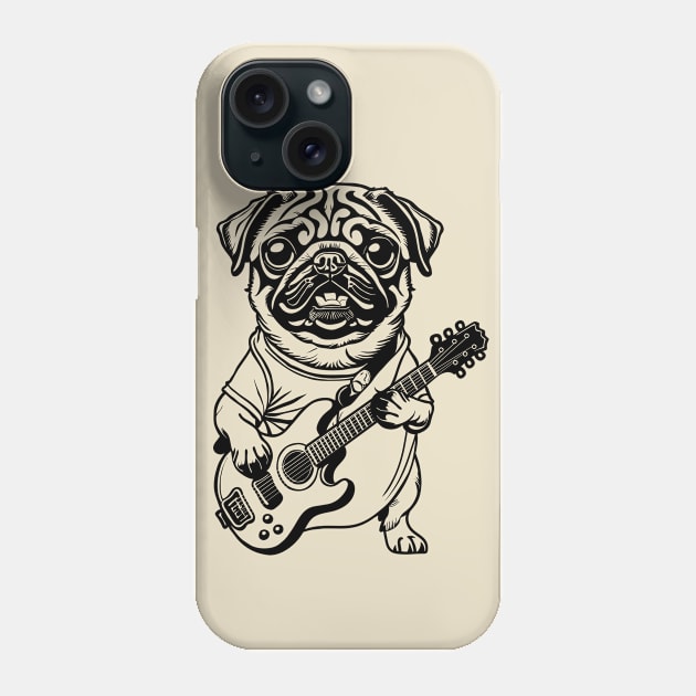 Rockstar Pug Phone Case by anderleao