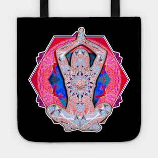 Yoga Patterns Red And Blue Tote