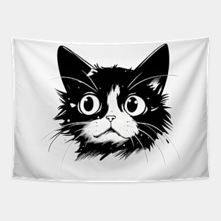 Tuxedo Cat Face Tapestry