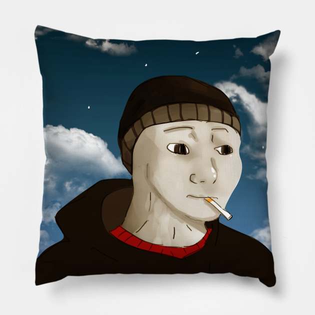 doomer meme Pillow by aesthetic shop