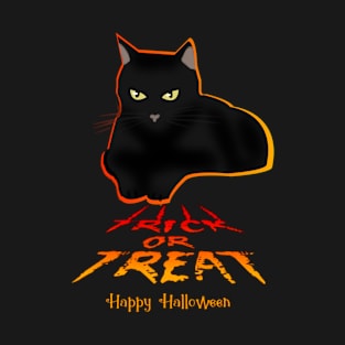 Black cat halloween T-Shirt