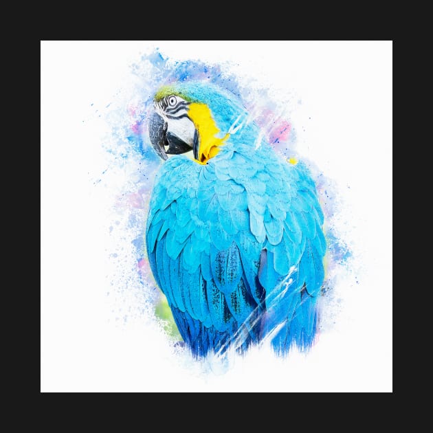 Parrot Bird Animal Wildlife Forest Jungle Nature Travel Digital Painting by Cubebox