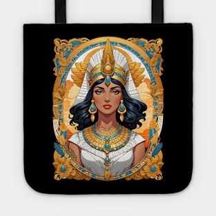 Cleopatra Queen of Egypt retro vintage floral design Tote