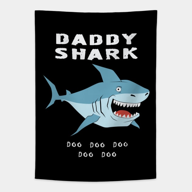 Daddy Shark T-Shirt Gift For Father Tapestry by MasliankaStepan