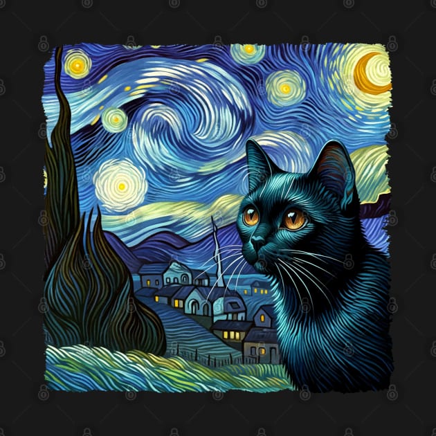 Bombay Starry Night Inspired - Artistic Cat by starry_night