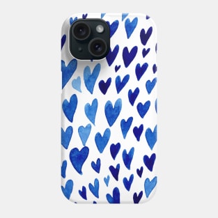 Valentines day hearts explosion - blue Phone Case