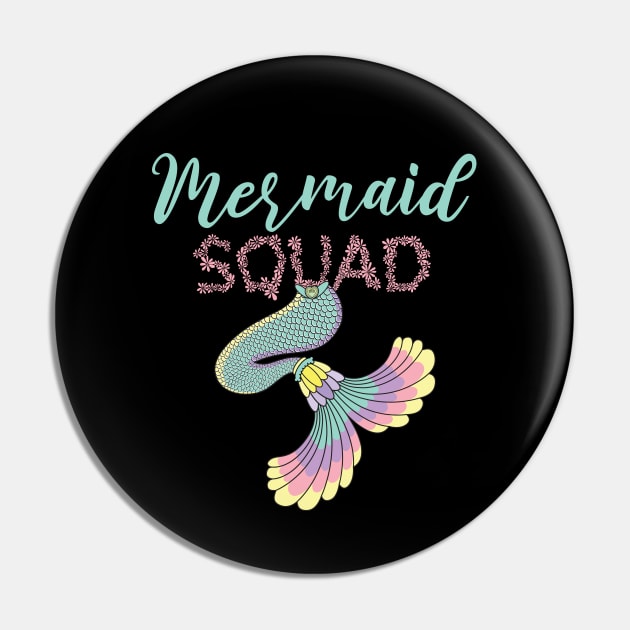 Mermaid Squad Gift Mermaid Birthday Lovers Gift Pin by mommyshirts