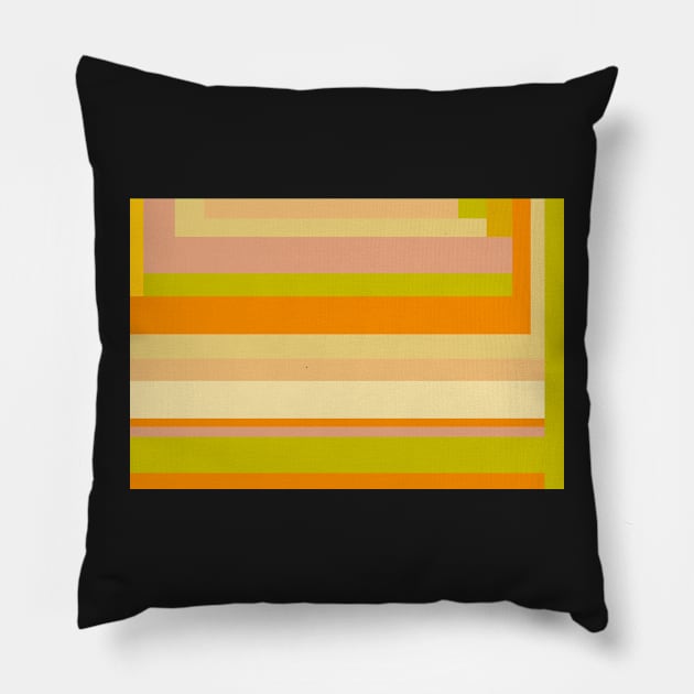 Sunbeams and Citrus, orange green yellow terracotta beige tan rose Pillow by djrunnels