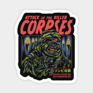 Vintage Horror Attack of the Killer Corpses Cover Art // Retro Zombie Art Magnet