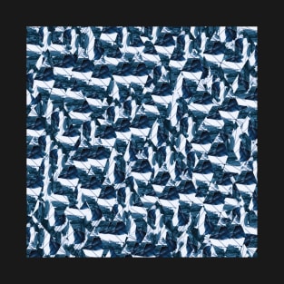 Blue Abstract Minimal Collage Mosaic. T-Shirt