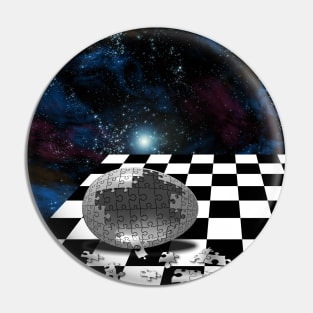 Chess board and puzzle egg Pin