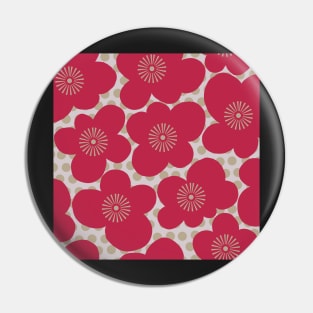 Viva magenta - abstract blossoms and polka dots Pin