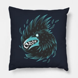 crow head scary Pillow