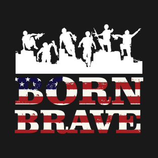 Born Brave American map and Flag, 4th of July, happy independence day God Bless America T-Shirt