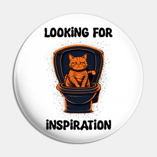 Orange cat looking for inspiration Pin