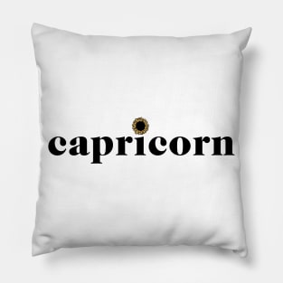 Capricorn Sunflower Zodiac Pillow