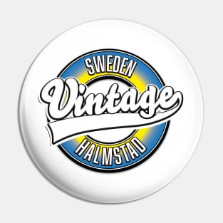 Halmstad sweden vintage style logo Pin