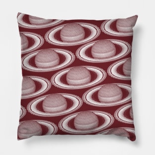 Minimalistic Saturnal Glitch Pattern, aka Invasion of Flatland White Version Pillow