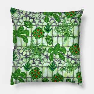 Victorian Greenhouse in Gouache Pillow