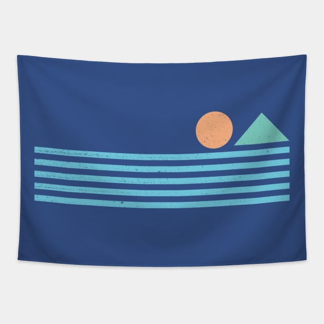 Retro sunrise Tapestry by Vanphirst