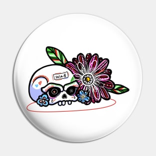 Skull in flowers Pin