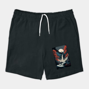 Japanese Nature Waterfall Ukiyo-e Style Shorts