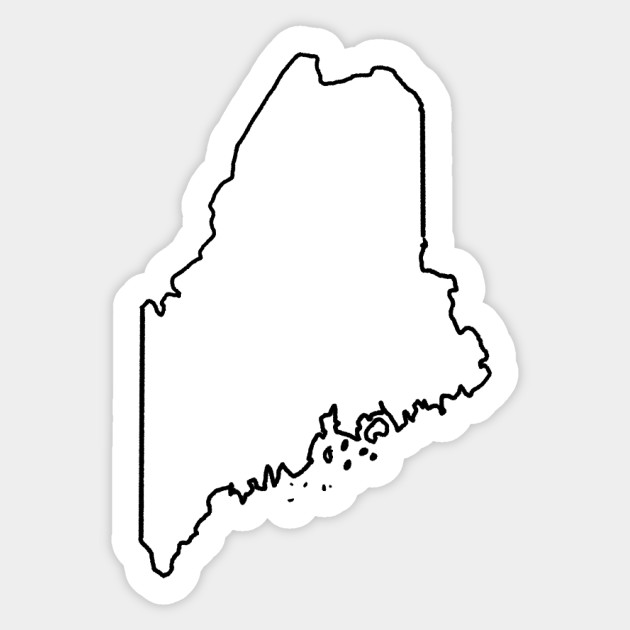 Maine Blank Outline Maine Sticker Teepublic