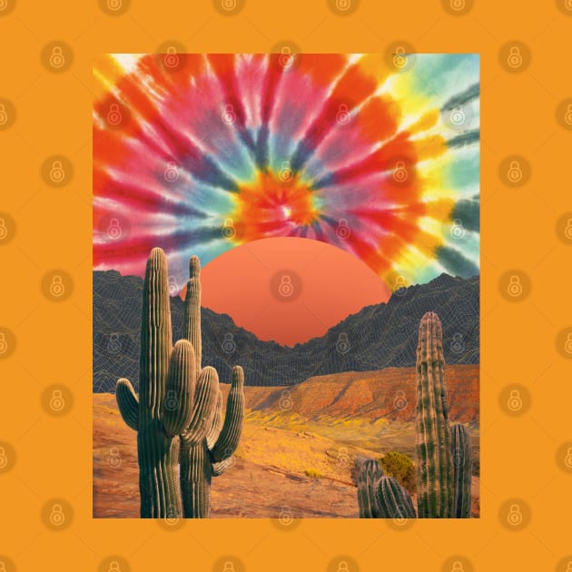 Tie Dye Hippie Desert Cactus Saguaro by Souls.Print