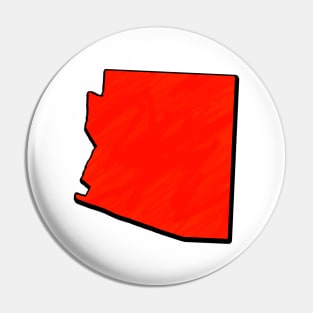 Bright Red Arizona Outline Pin