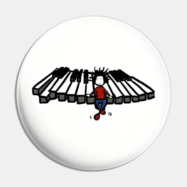 Flying piano 2 woman Pin by Guastevi