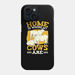 Home Is Where My Cows Are Farmer Gift Phone Case