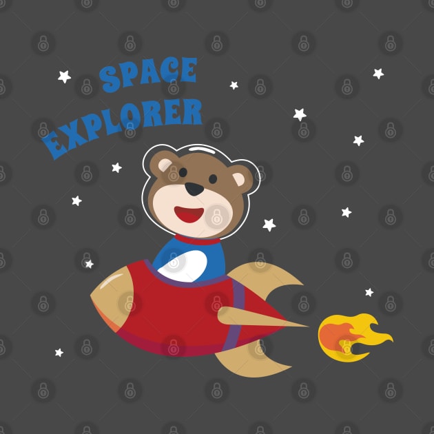 cute bear astronaut play with his rocket by KIDS APPAREL