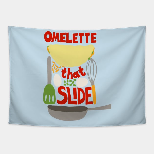 Omelette That Slide Funny Dad Joke Tapestry by Alissa Carin