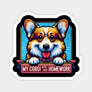 Dog ate my homework, Funny memes Magnet