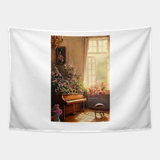 Watercolor piano Tapestry