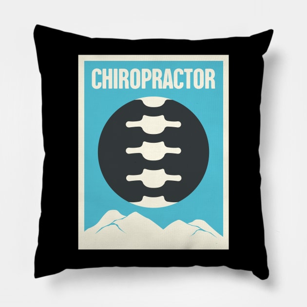 Vintage Chiropractor Chiropractic Spine Poster Pillow by MeatMan