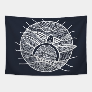 Turtle white graphic Tapestry