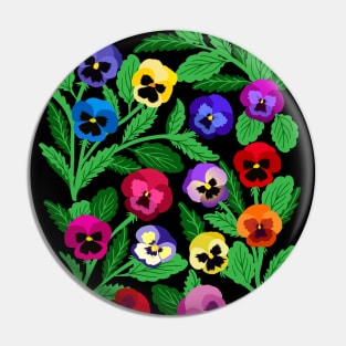 Colorful pansies Pin