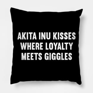 Akita Inu Kisses Where Loyalty Meets Giggles Pillow