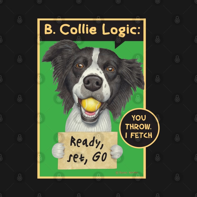 Best Border collie Dog with tennis ball on Border Collie with Tennis Ball tee by Danny Gordon Art