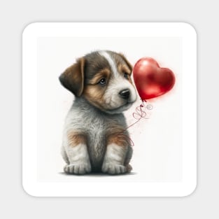 Valentines puppy dog - a Furr-fect valentine gift for your dog-loving pet lover Magnet