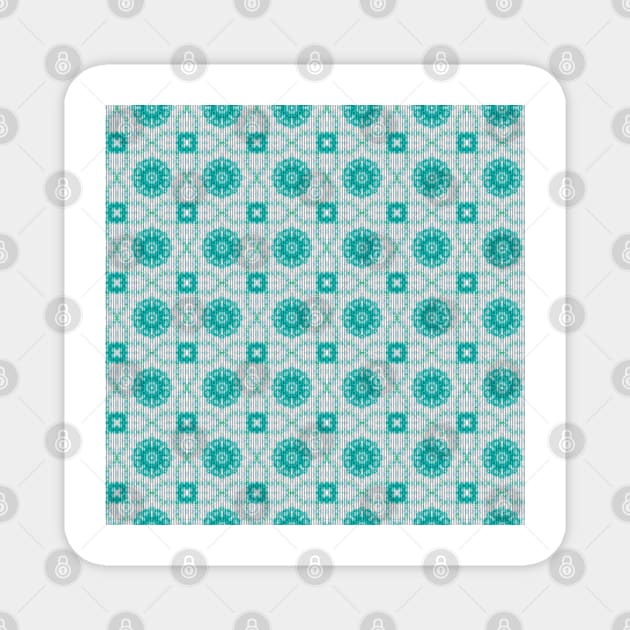 Blue and white abstract pattern background Magnet by ikshvaku