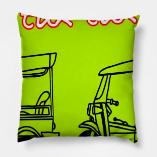 Pattaya tuk tuk,tuk tuk Thailand,siam tuk tuk,tuk tuk painting,tuk tuk digital painting Pillow